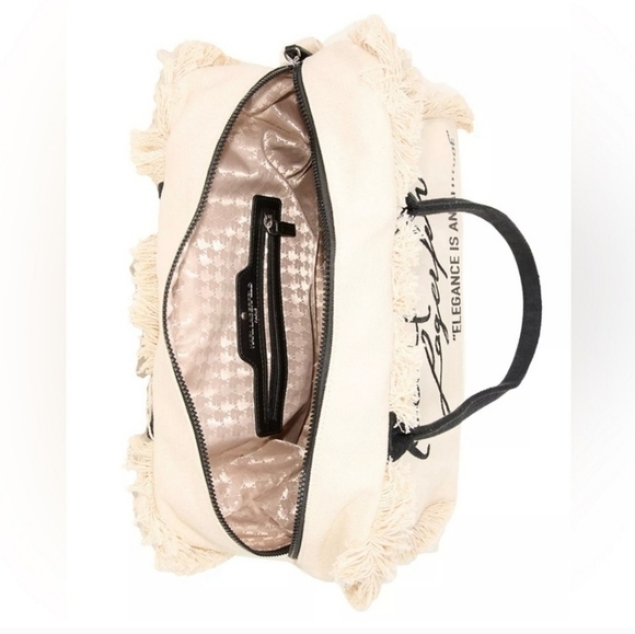 🖤🔹️Karl LAGERFELD🔹️ Tote beige “elegance is an attitude” NWOT - Picture 4 of 5